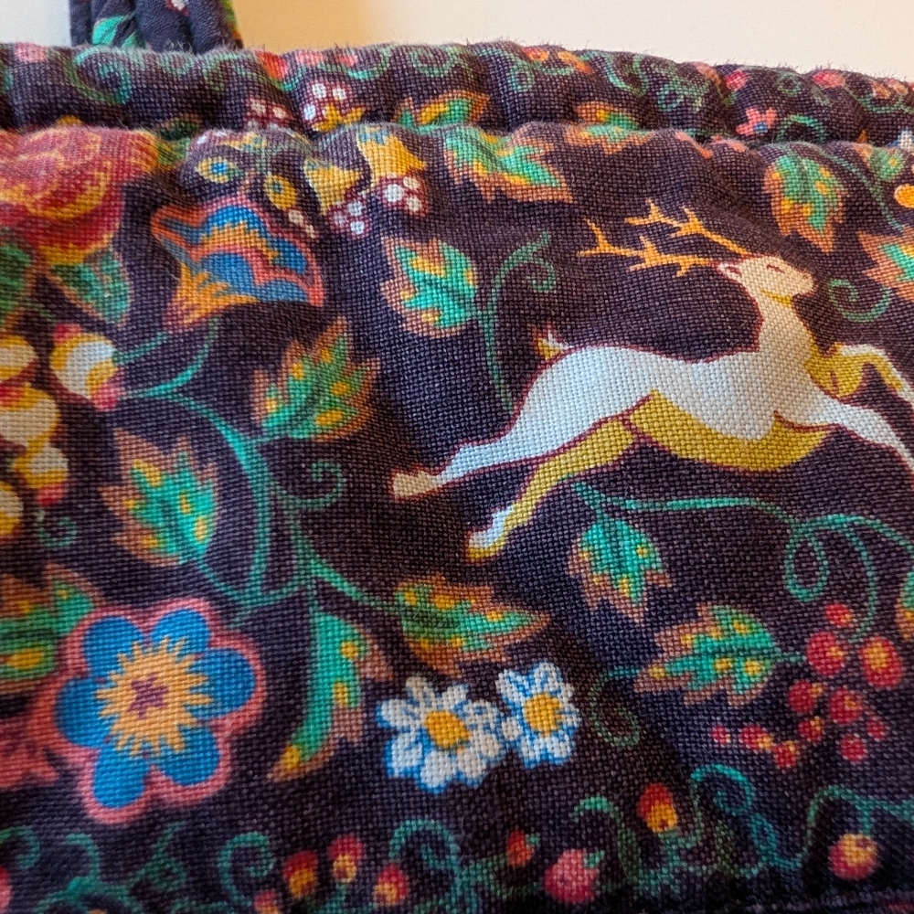 Vera Bradley Tavern On The Green Vintage 90s Cotton Quilted Tote - Picture 8 of 13